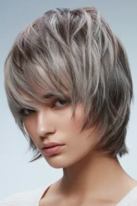 Ash Brown + Silver Gemini Wolf Cut