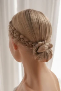 Baby Braids with Low Bun
