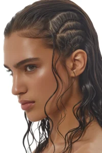 Baby Braids with Wet Look Hair