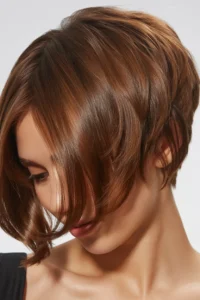 Butterfly Cut Short Hair with Deep Side Part