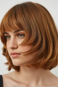 Butterfly Cut Short Hair with Short Curtain Bangs