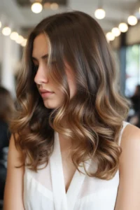 Caramel Balayage on Brunette Hair