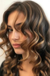 Caramel Highlights on Ash Brown Base