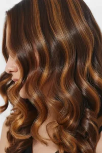 Caramel Highlights on Espresso Brown Hair