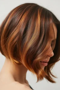 Caramel Highlights on Short Hair