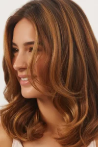 Caramel Highlights with Face-Framing Layers
