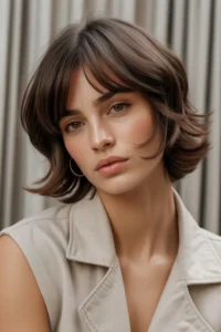 Classic Short Butterfly Cut with Curtain Bangs