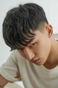 Clean Taper + Natural Messy Fringe