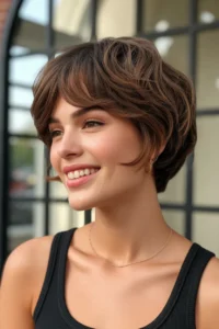 Cropped Layered Cut for Round Face