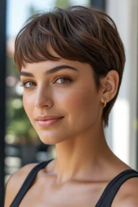 Cropped Pixie with Curtain Bangs