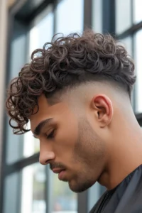 Curly Top Faded Undercut