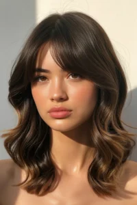 Curtain Bangs with Medium Waves