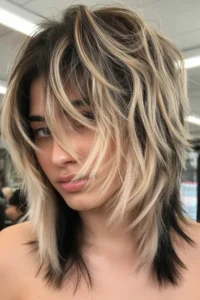 Dark Roots Gemini Wolf Cut (Blonde + Black Roots)