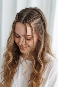 Double Baby Braids on Each Side
