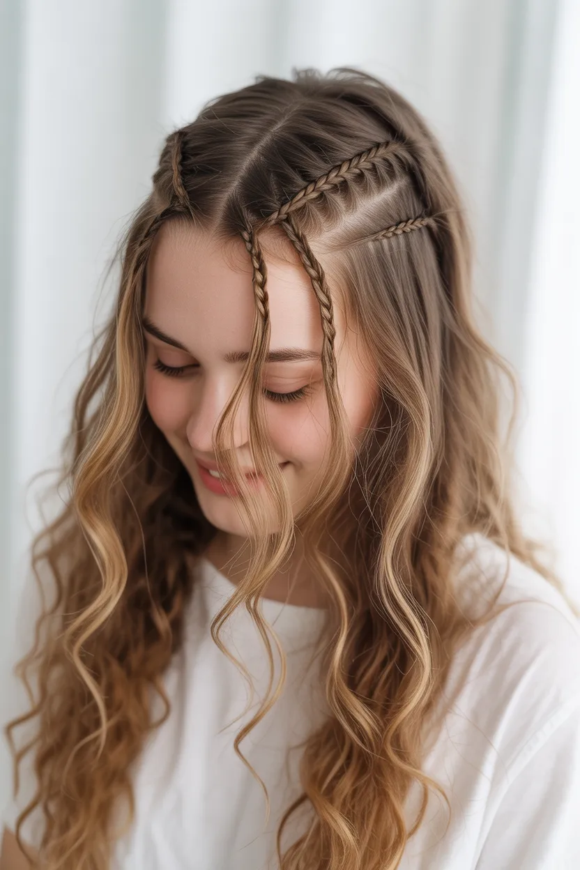 Double Baby Braids on Each Side