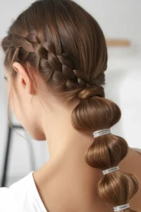 Dutch Braid with Bubble Braid Tail