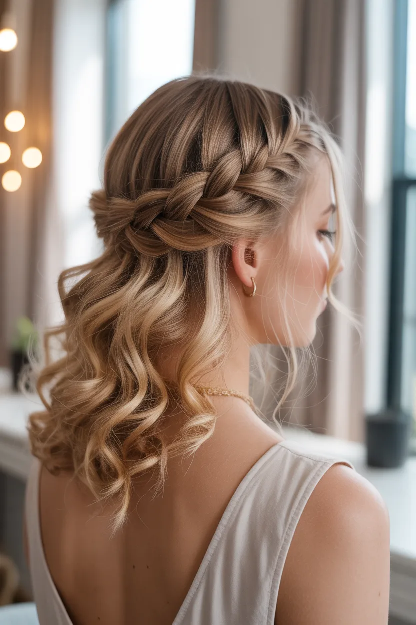 Dutch Braid with Loose Curls