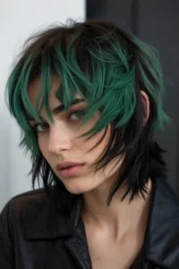 Emerald Green Gemini Wolf Cut