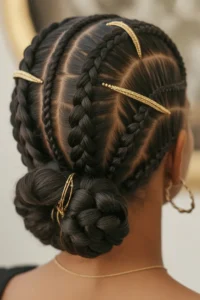 Fulani Braids into a Low Bun