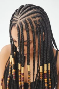 Fulani Braids with Butterfly Beads
