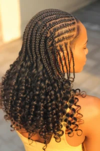Fulani Braids with Curly Ends