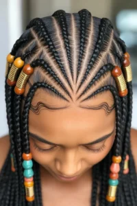 Fulani Braids with Heart Pattern