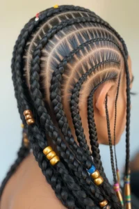 Fulani Braids with Knotless Braids Mix