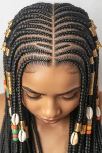 Fulani Braids with Side Cornrows