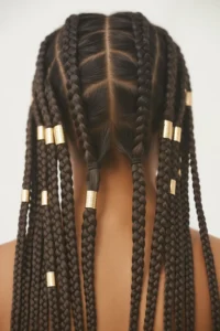 Fulani Braids with a High Ponytail