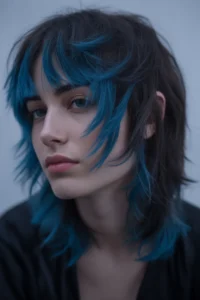 Gemini Wolf Cut (Blue + Black Split)