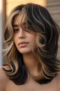 Gemini Wolf Cut in Natural Black + Honey Blonde