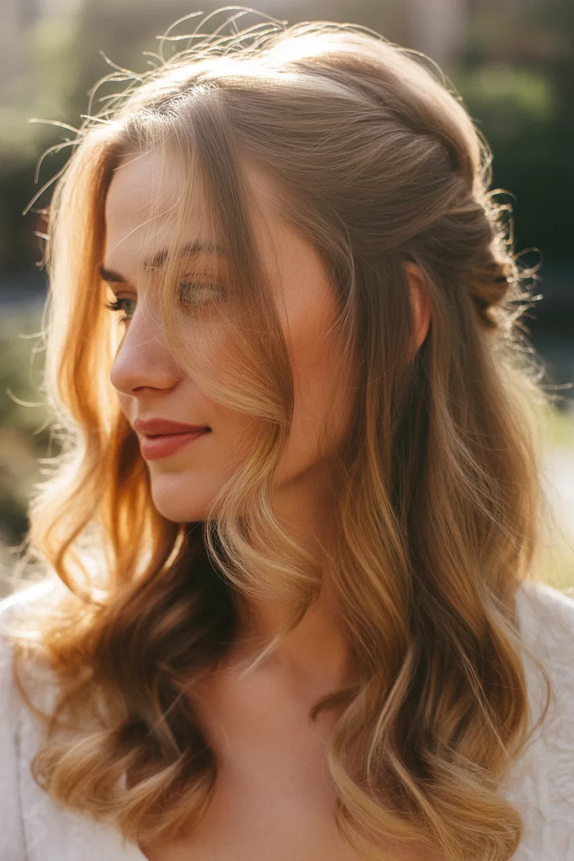 Half-Up Half-Down Soft Waves