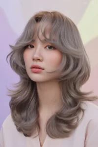 Korean-Inspired Wavy Wolf Cut + See-Through Bangs
