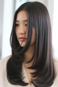 Korean Long Layered Hair + Center Part