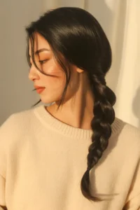Korean Low Braided Ponytail