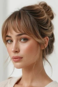 Korean Messy Bun with Face-Framing Pieces