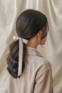 Korean Ribbon Tie Low Ponytail