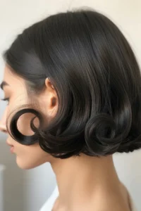 Korean Short Hair with Inward Curl (Short C-Curl)