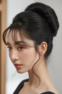 Korean Updo with Soft Bangs