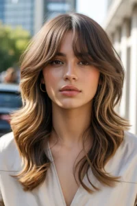 Long Wolf Cut + Curtain Bangs (Mermaid Layers)