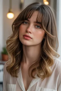 Long Wolf Cut + Curtain Bangs with Soft Curl Ends