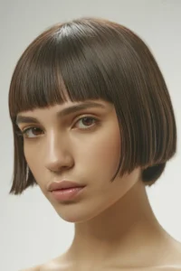 Long Wolf Cut + Curtain Bangs with Straight Sleek Hair