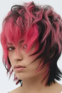 Neon Gemini Wolf Cut (Pink + Black)