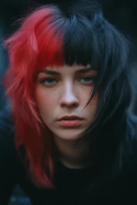 Red + Black Gemini Wolf Cut