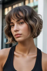 Short Wolf Cut + Curtain Bangs (Bob Version)