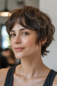 Short Wolf Cut + Curtain Bangs for Thin Hair