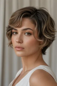 Short Wolf Cut + Curtain Bangs with Side Volume