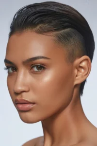 Side Shaved Bob with Waves 1