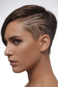 Side Shaved Hairstyle with Line Design