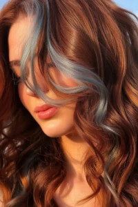 Silver Highlights on Auburn Hair